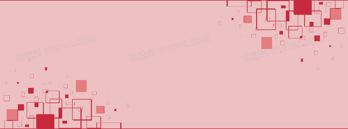 粉色温馨几何立体块背景banner