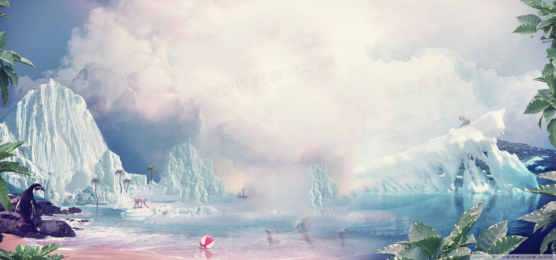 梦幻雪山背景