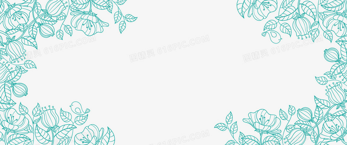 手绘花卉鸟背景