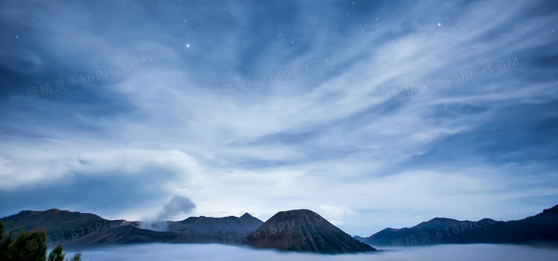 梦幻星空蓝色背景图