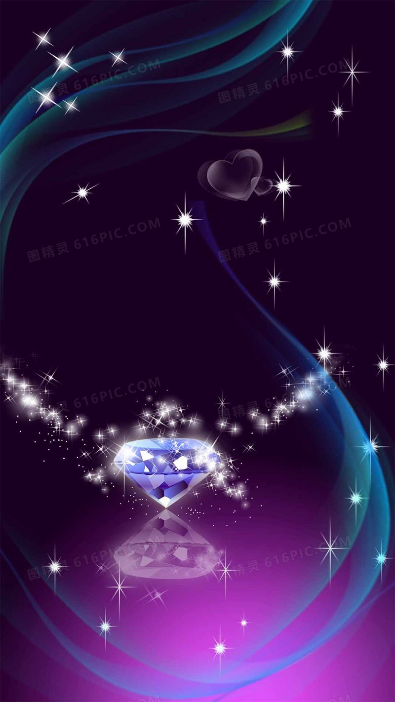 紫色浪漫钻石首饰H5背景