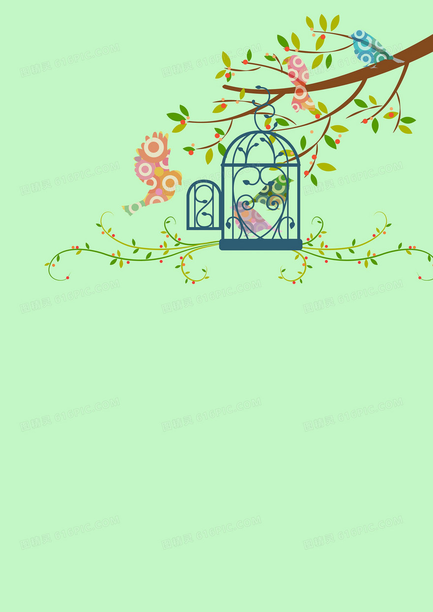 卡通小鸟海报