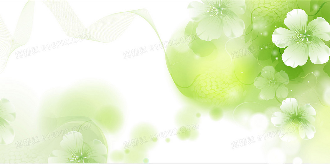 绿色朦胧花叶背景矢量素材