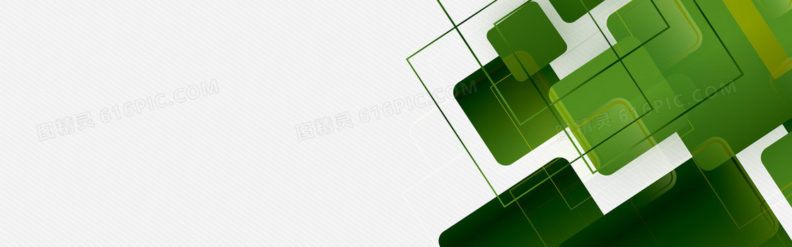 商务几何抽象绿色矩形背景banner