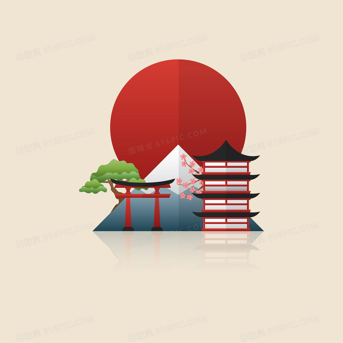 日本风景背景图片下载 免费高清日本风景背景设计素材 图精灵
