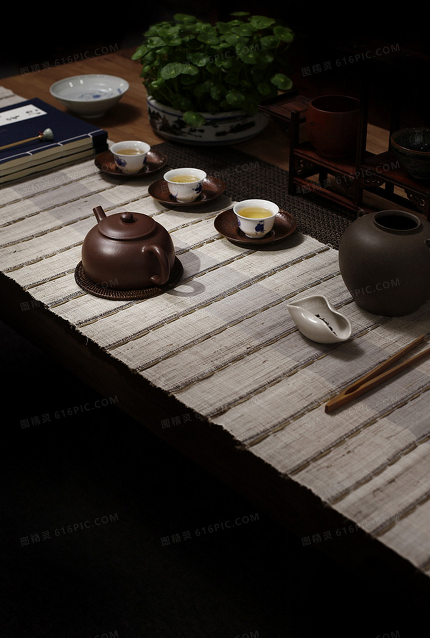 茶壶茶艺背景素材图