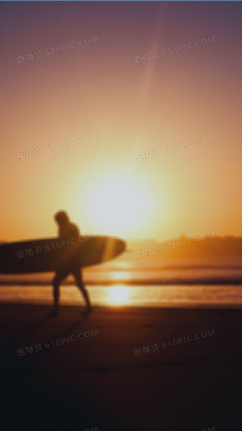 夕阳海边滑板app登录页面背景