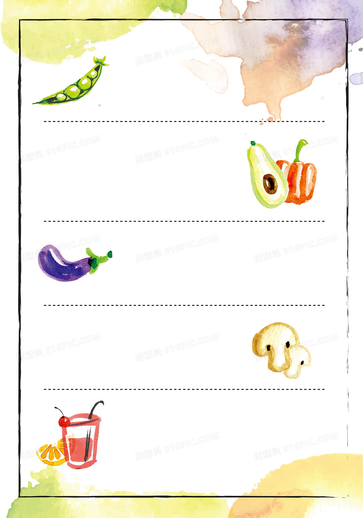 可爱儿童餐饮海报展板手绘背景素材3037 × 2126jpgeps儿童菜单h5背景