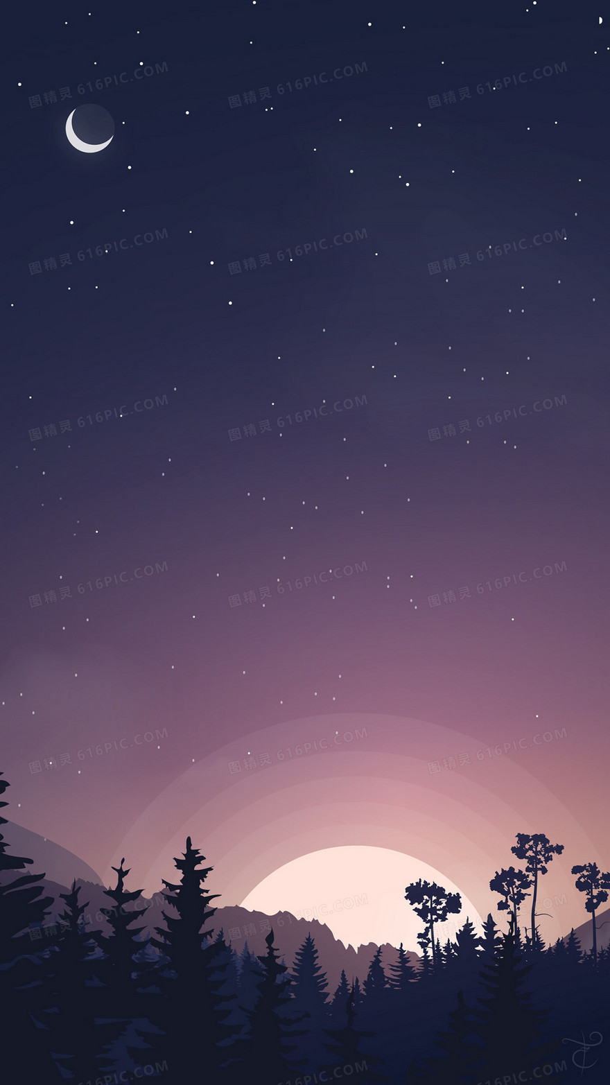 紫色星空H5背景