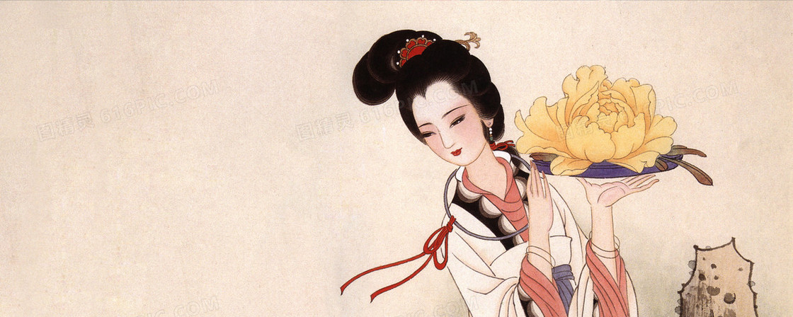 古代美女淘宝网站背景图