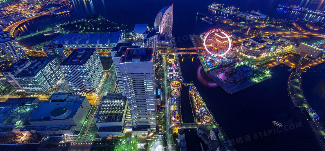 城市夜景海报背景