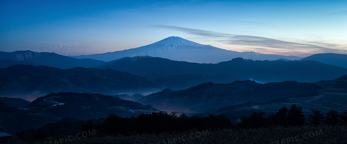 黃昏山峰背景背景圖片下載_1920x800像素jpg格式_編號18rf9r6oz_圖精