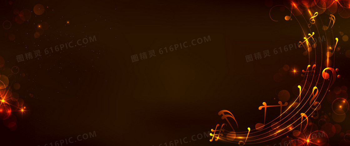 绚丽音符线谱背景