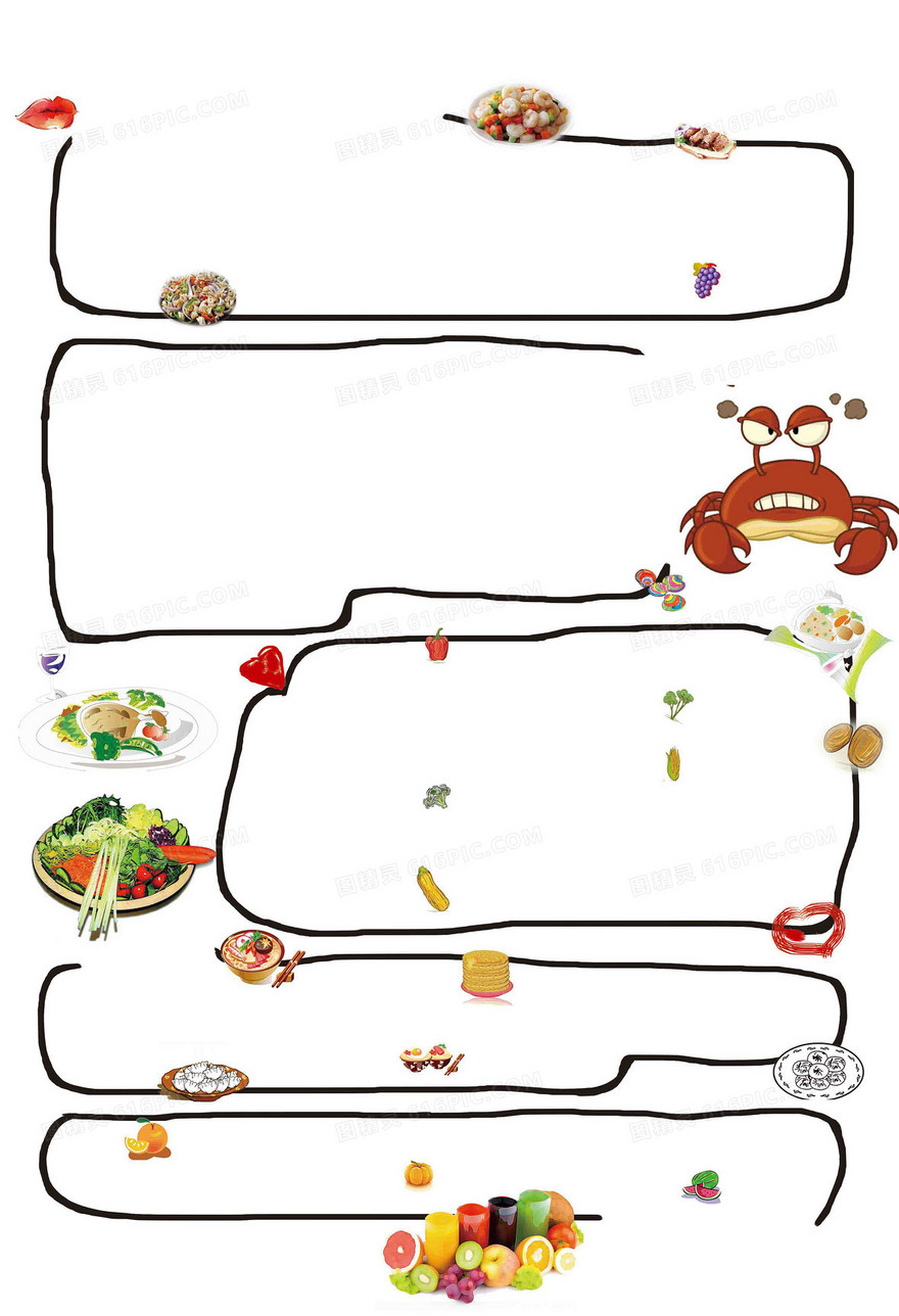 美食手绘菜单菜谱水煮鱼海鲜螃蟹串儿海报