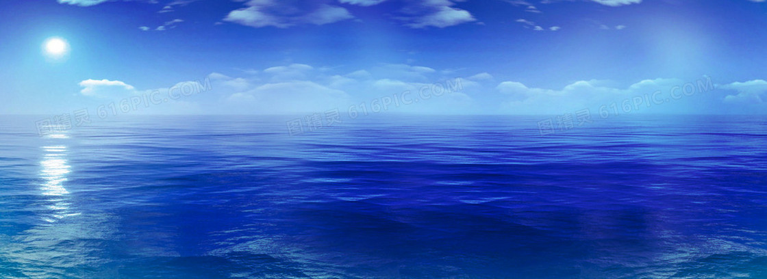 海浪蓝天镜面海报