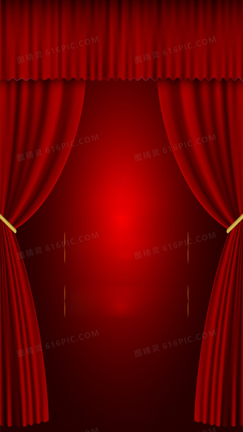 红色帷幕舞台H5背景素材