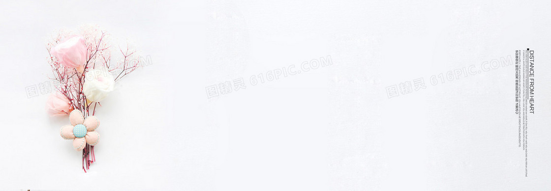文艺简约小清新花朵装饰字母海报背景
