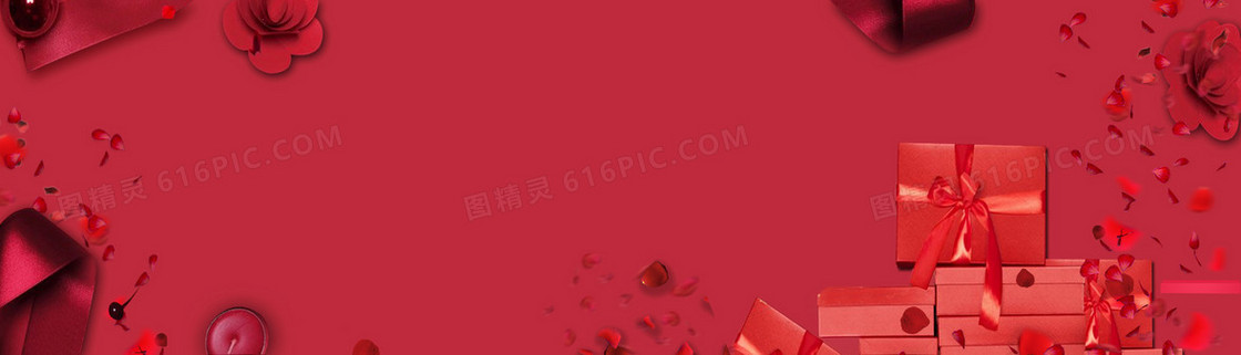 淘宝天猫情人节浪漫大气红色内衣海报背景