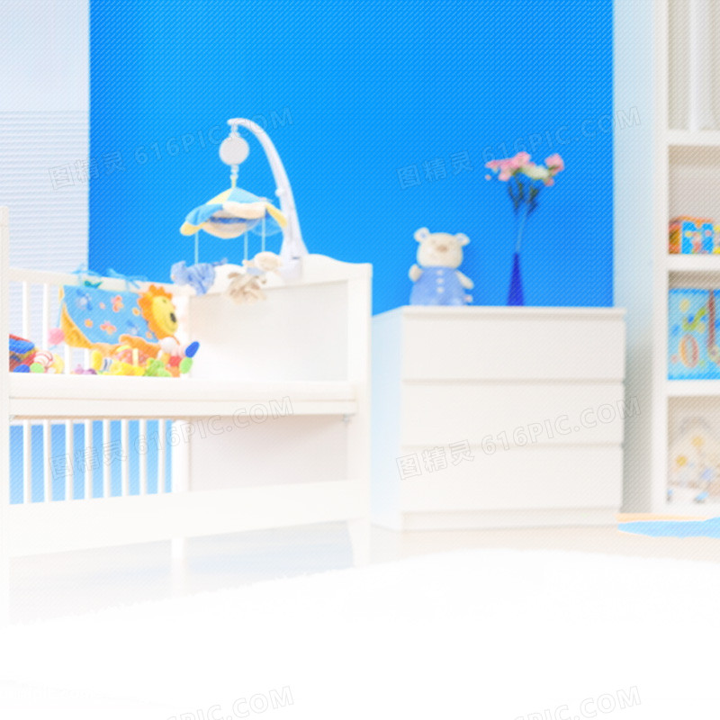 蓝色母婴产品玩具PSD分层主图背景素材