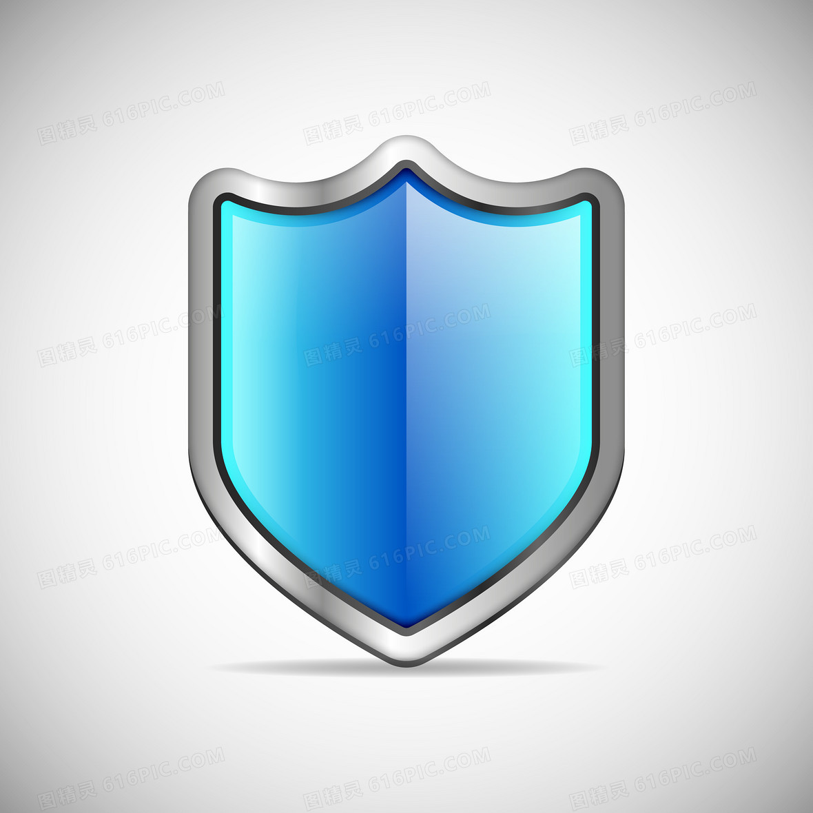 蓝色渐变盾牌灰色背景