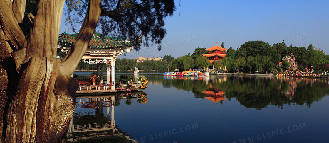 中国风园林背景