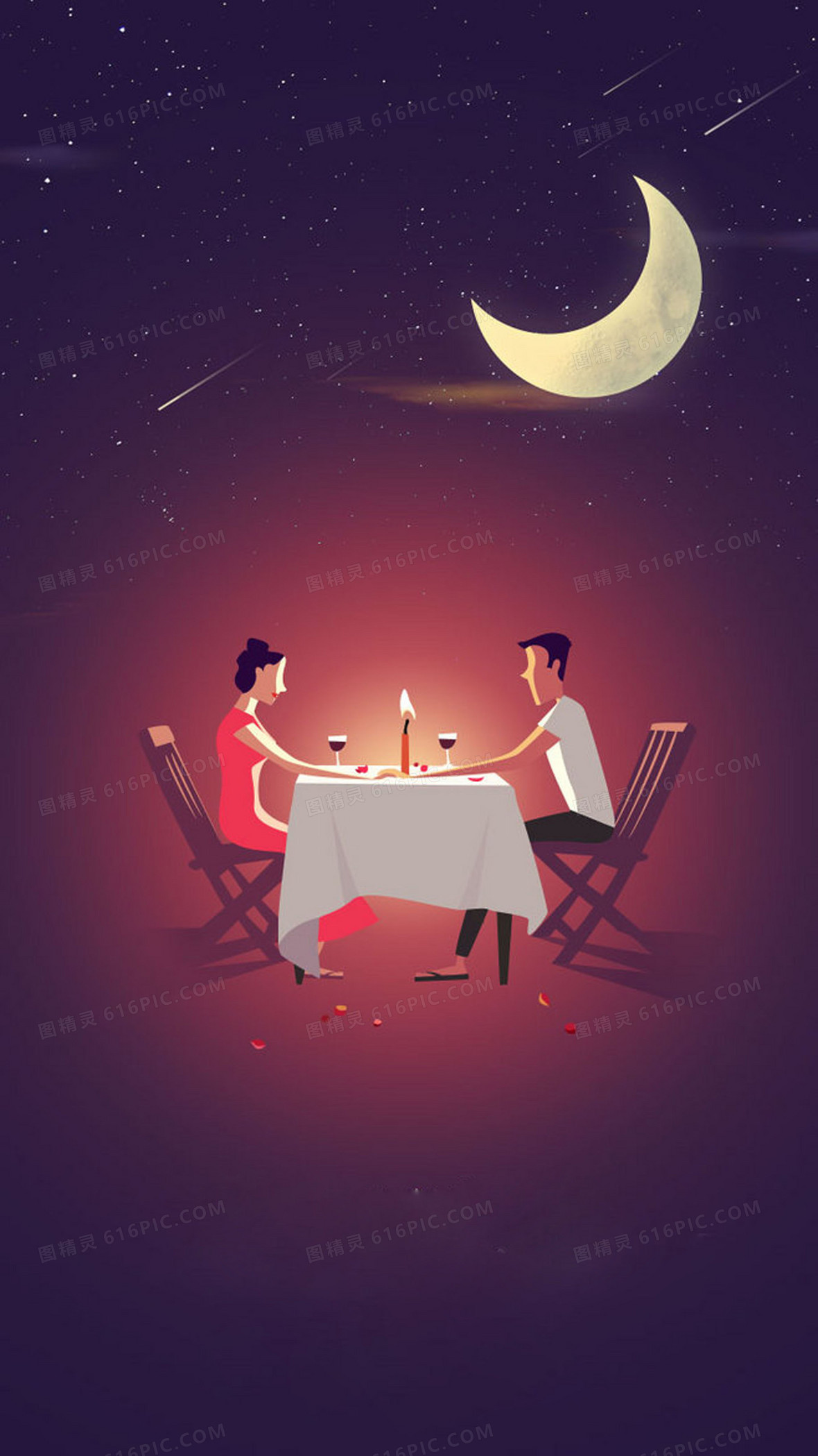紫色浪漫约会背景素材