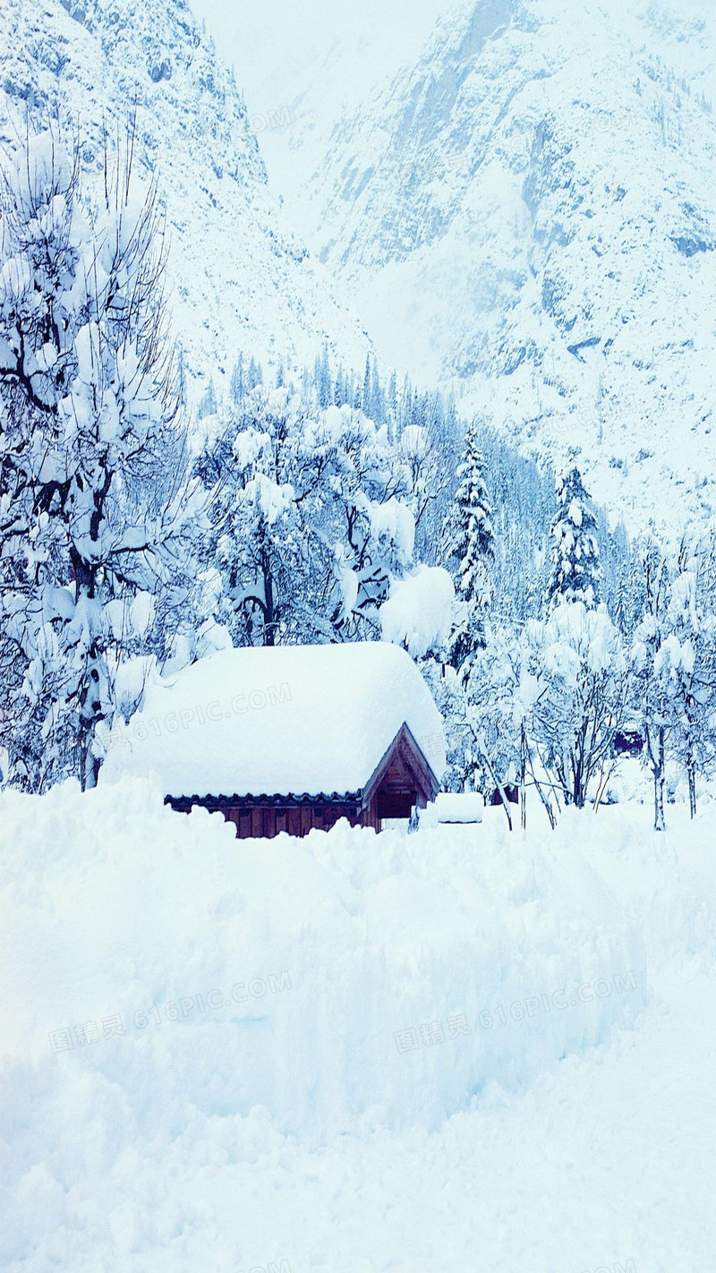 背景h5大雪雪地