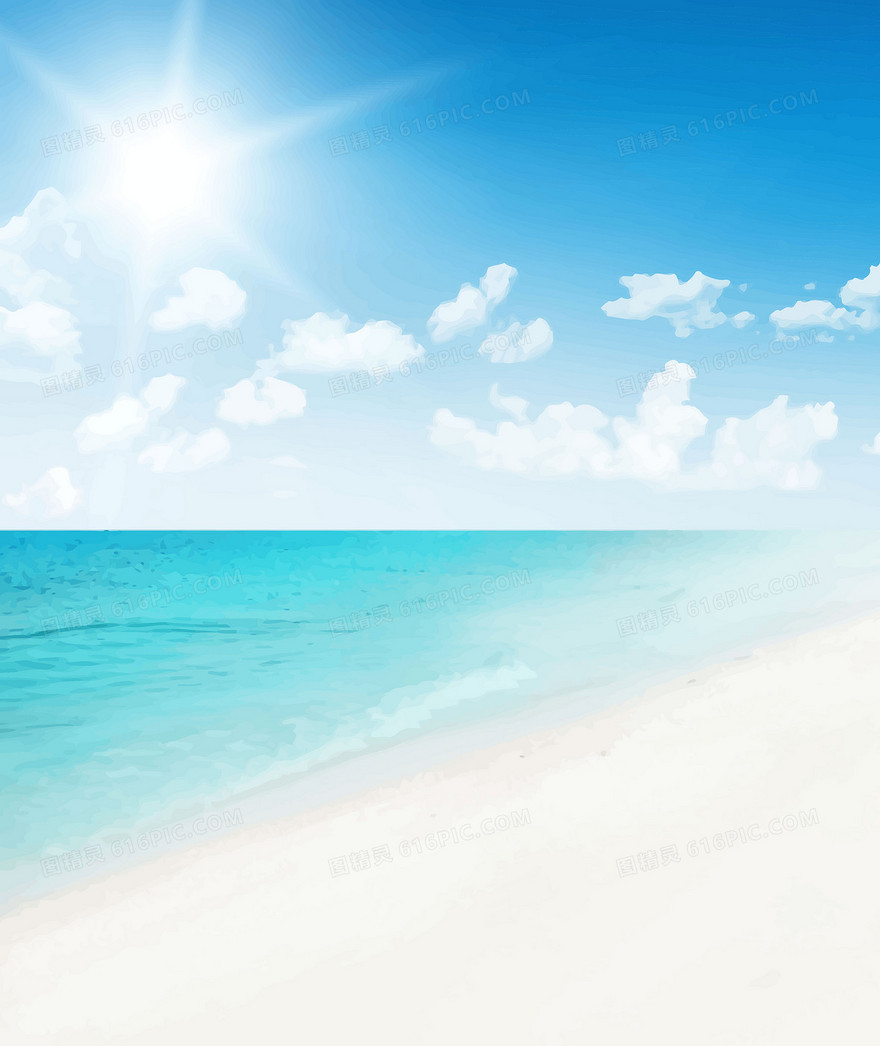 矢量海边度假旅游背景
