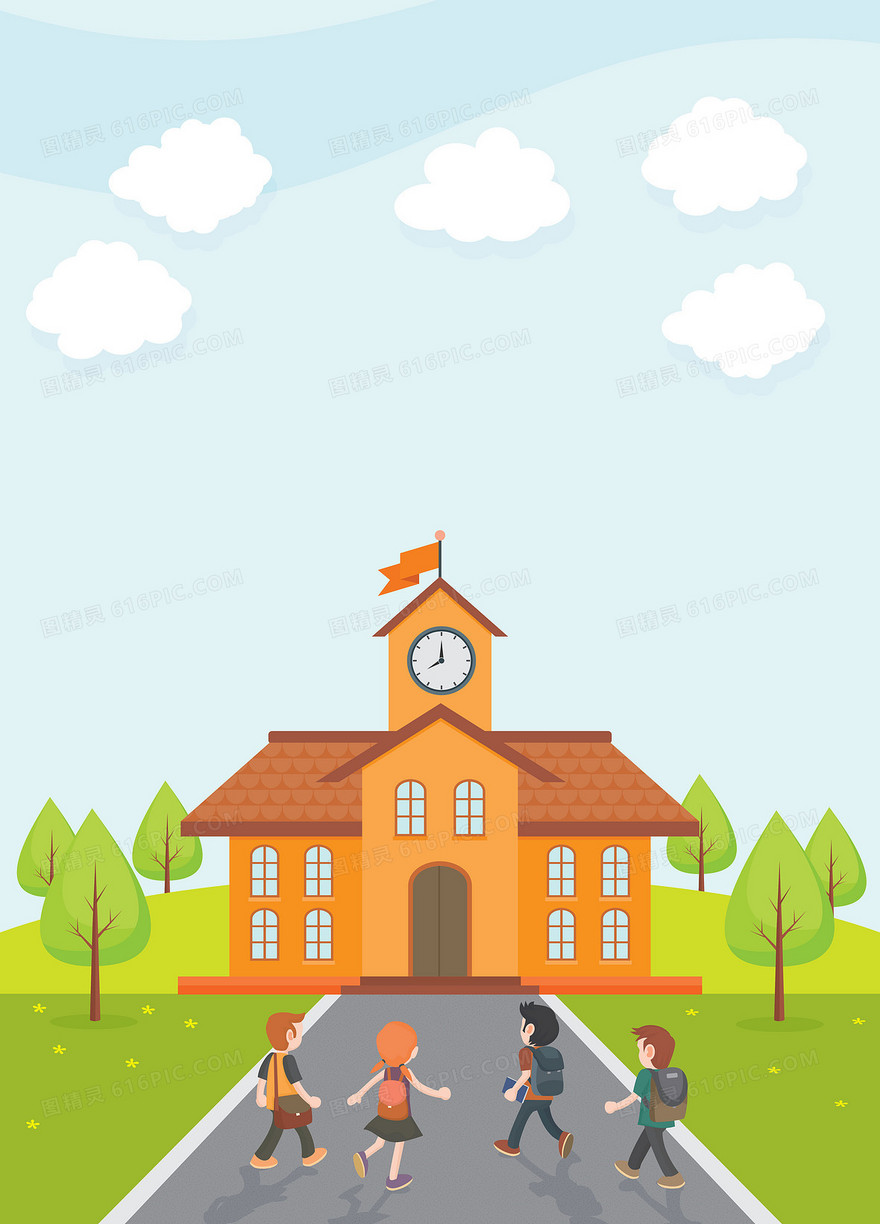 矢量开学上学返校教育背景