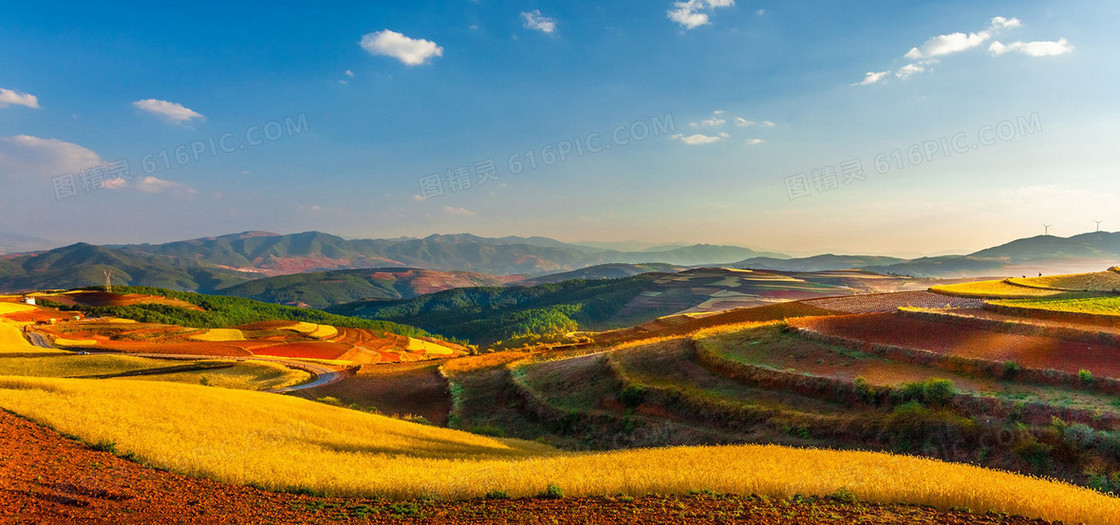 唯美浪漫梯田风景banner