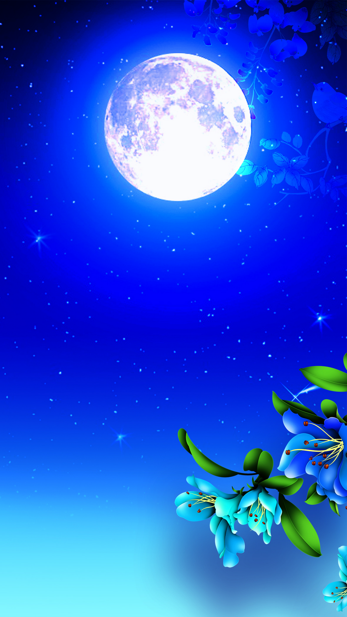 蓝色中秋h5背景