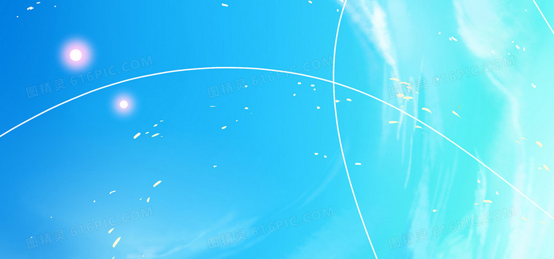 天蓝色卡通童趣天空背景banner装饰