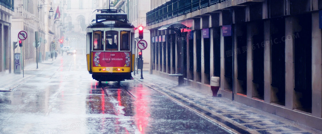 欧式街景淘宝女装背景banner