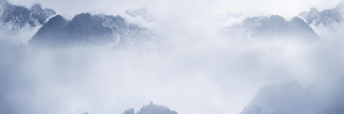 中国风梦幻山峰banner