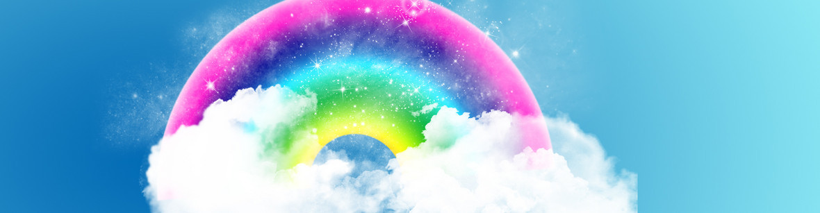 图精灵 背景图库 海报banner > 简约蓝色彩虹小清新背景