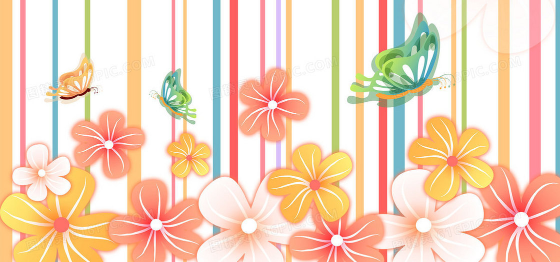 蝶舞花丛背景