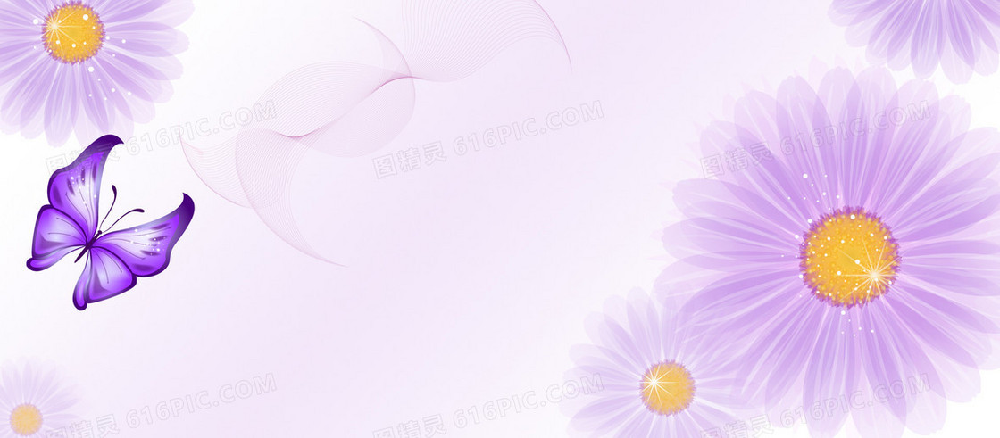 卡通手绘太阳花唯美背景banner