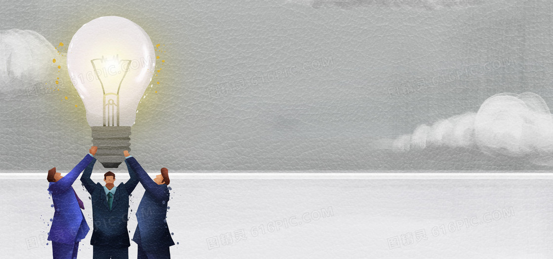 创意商务灯泡banner