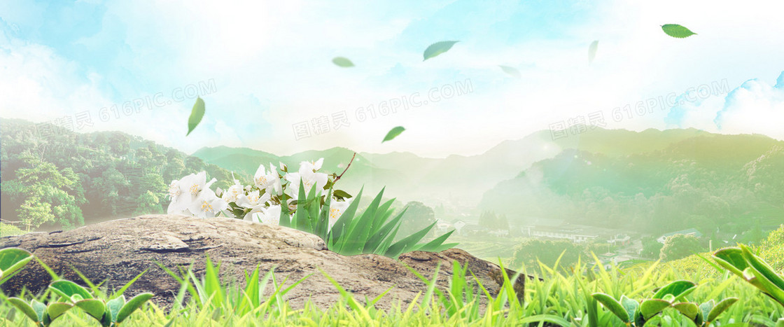 唯美淡雅茶品banner