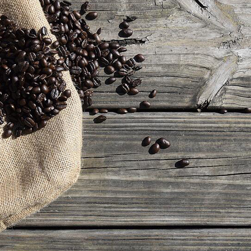 木板咖啡豆背景图