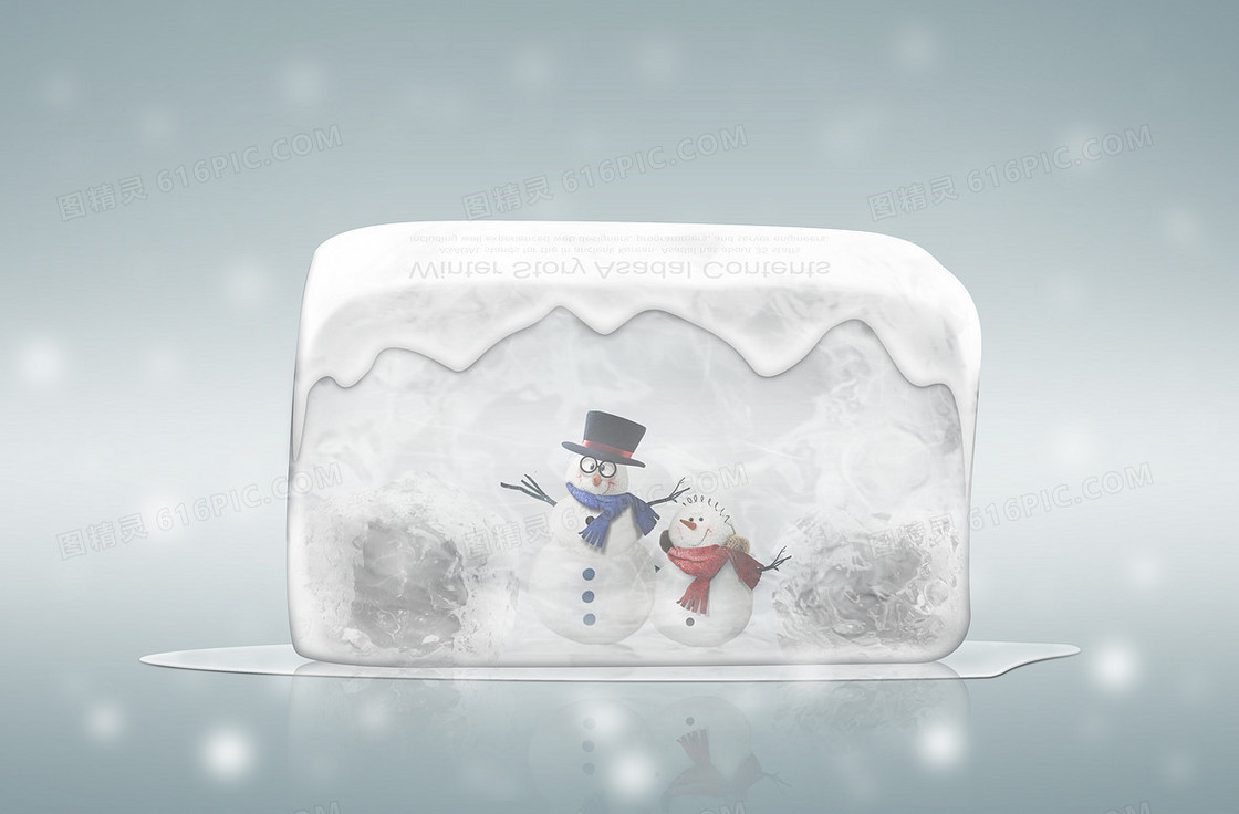 冰天雪地雪人背景