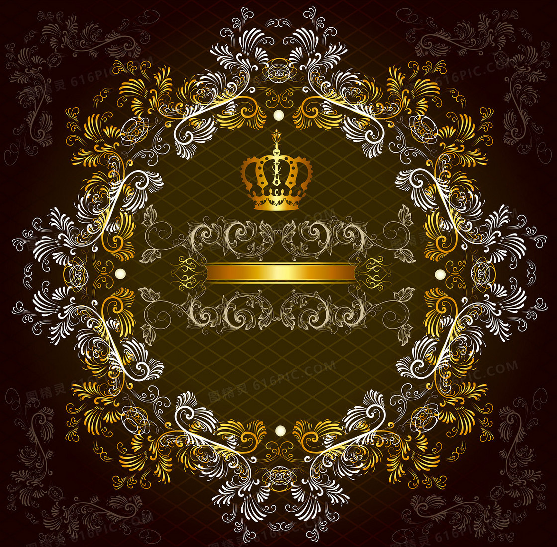 欧式花纹皇冠古典背景素材