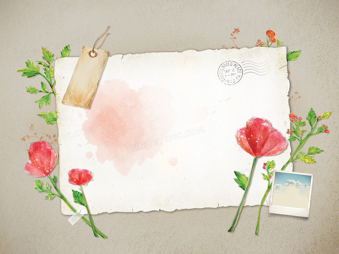 小清新文艺信纸背景素材