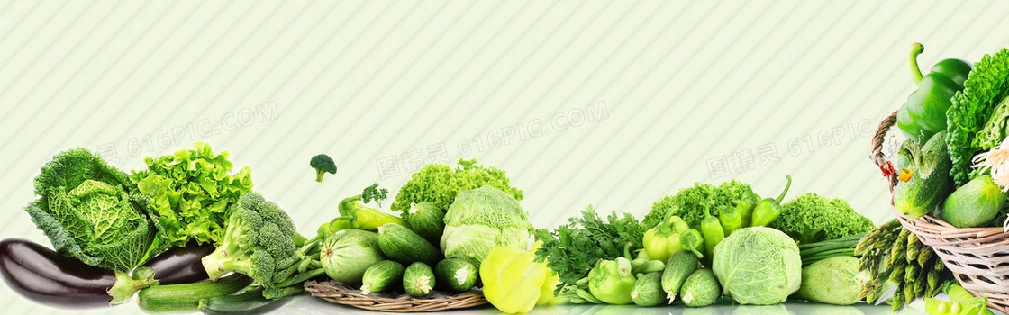 蔬菜大气绿色淘宝海报背景