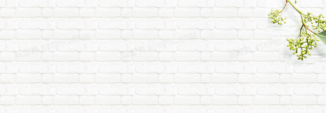清新白色砖面海报banner背景