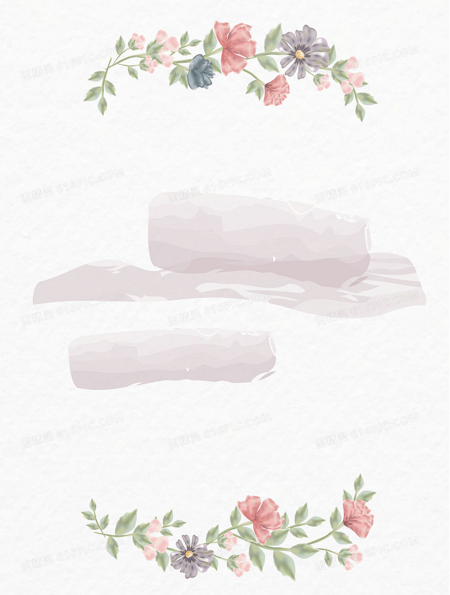 矢量水彩淡雅手绘花朵背景