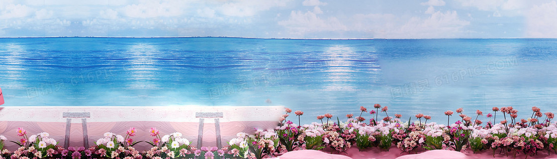 护肤品花草清新背景banner