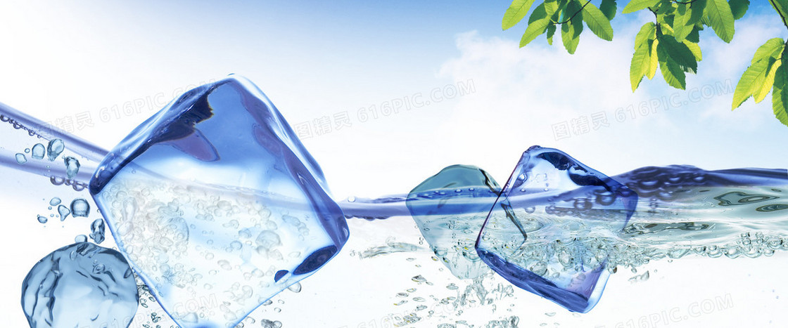 水中冰块背景