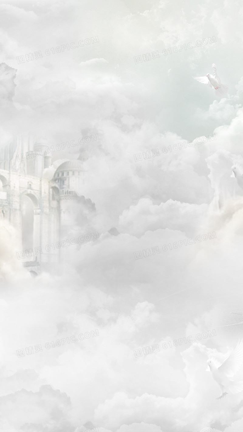 淡雅暗纹白云云层梦幻背景