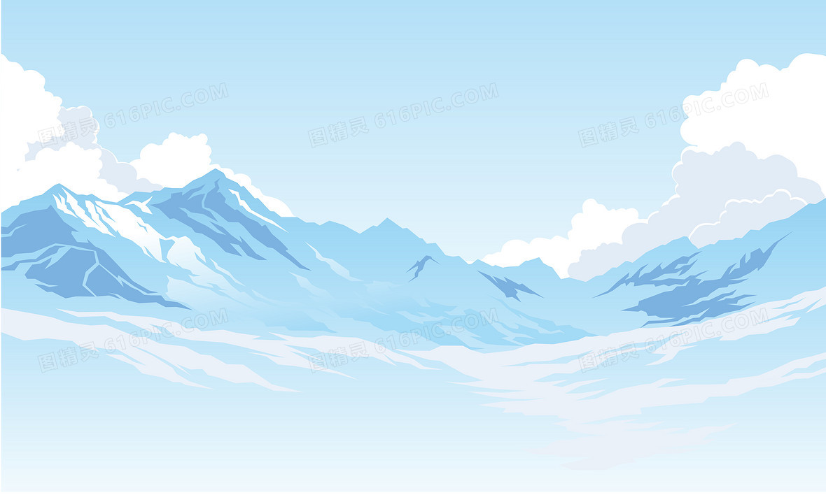 卡通雪山背景背景图片下载 免费高清卡通雪山背景背景设计素材 图精灵